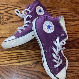 Dark purple converse high tops